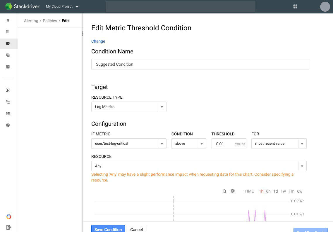 Edit Metric Threshold Condition