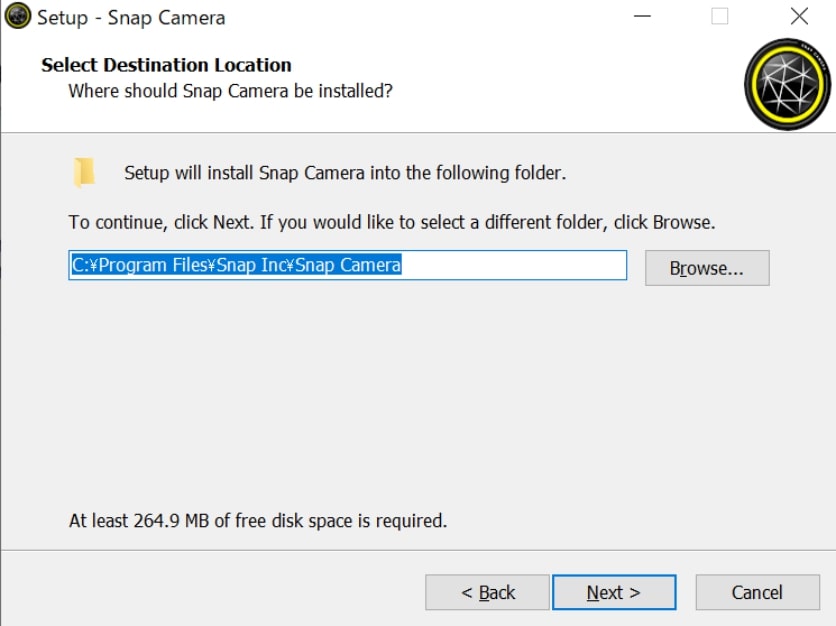 snapcameraインストール開始