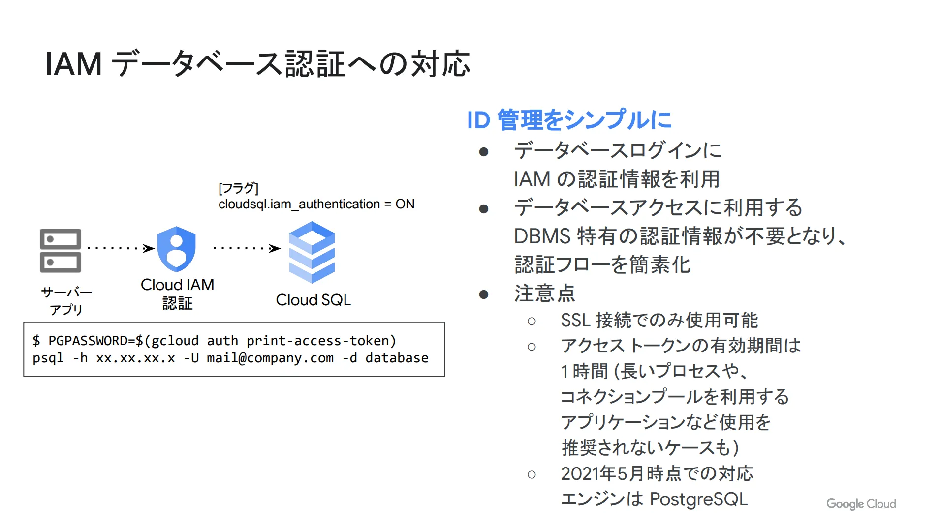 IAMデータベースへの認証