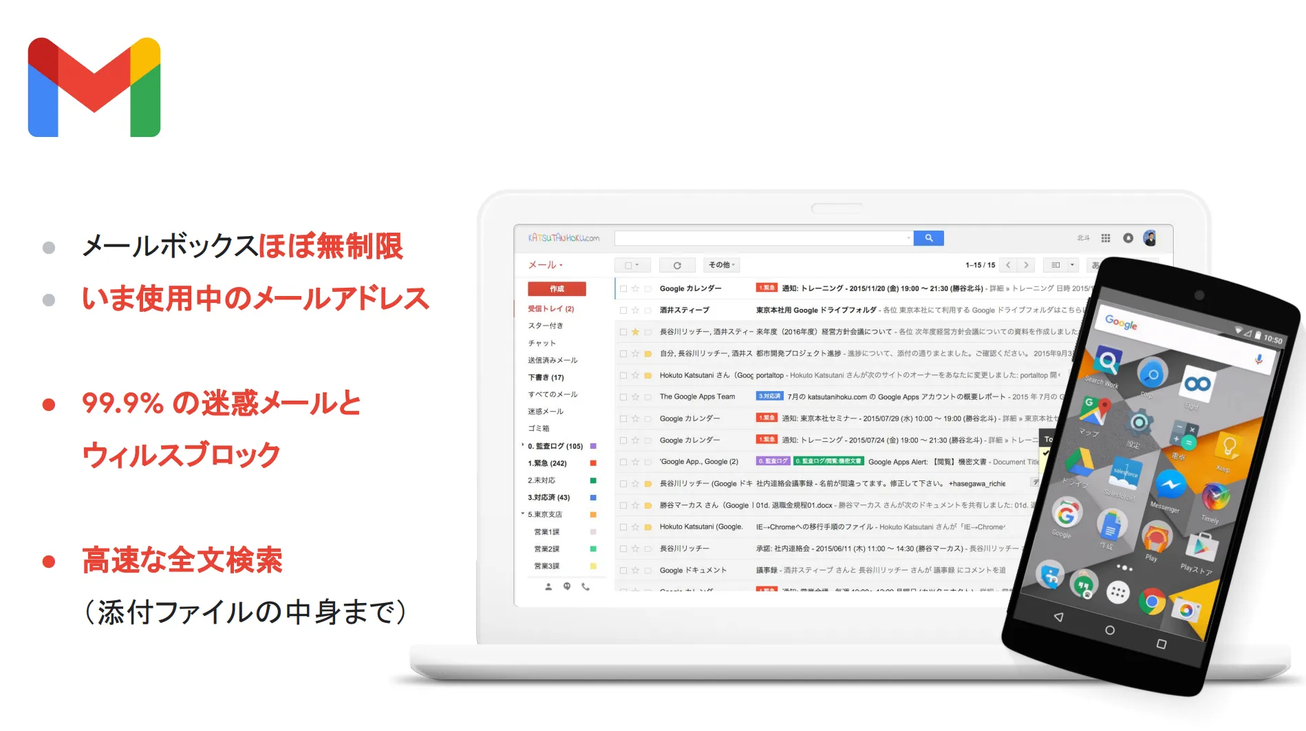 法人版Gmailのサービス